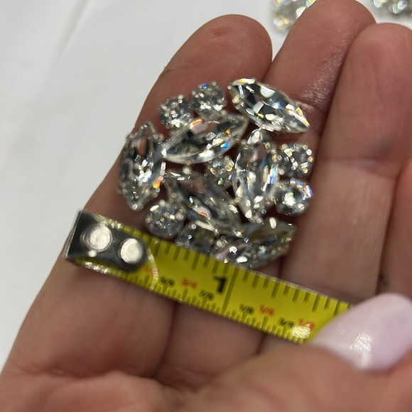 Set of Three 3 Large Crystal Cubic Zirconia 1” Buttons - Picture 2 of 4